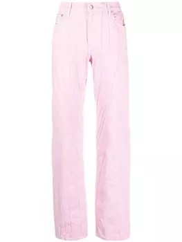 Mugler расклешенные брюки с завышенной талией, розовый