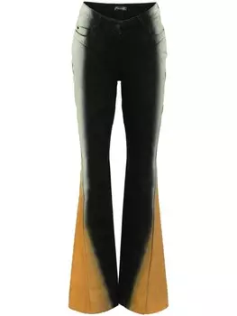 Mugler расклешенные джинсы с эффектом градиента, черный