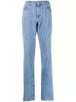 Mugler расклешенные джинсы с завышенной талией, синий