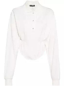 Mugler рубашка поло с корсетом, белый