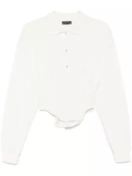 Mugler рубашка поло с корсетом, белый