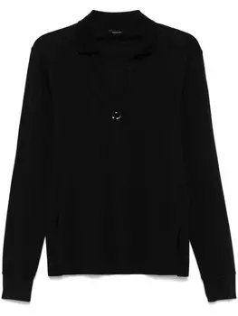 Mugler рубашка поло с металлическим декором, черный