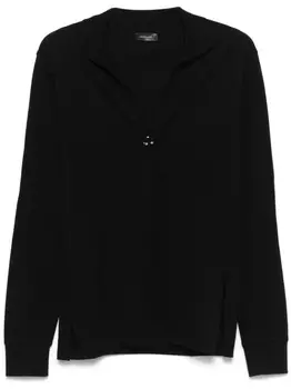 Mugler рубашка поло с пирсингом, черный