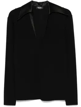 Mugler рубашка поло с шипами, черный