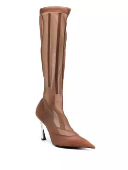 Mugler сетчатые ботильоны, нейтральный цвет