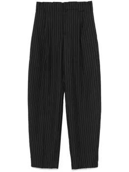 Mugler широкие брюки со складками, серый