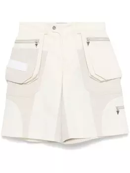 Mugler шорты-карго с панельным дизайном, нейтральный цвет