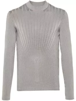 Mugler топ фактурной вязки, серый