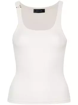 Mugler топ с металлическим декором, белый