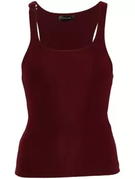 Mugler топ с металлическим декором, красный