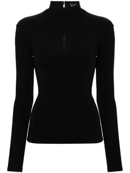 Mugler топ с принтом, черный