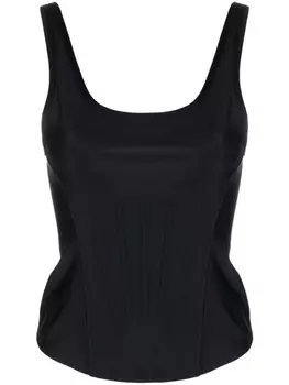 Mugler топ с U-образным вырезом, черный