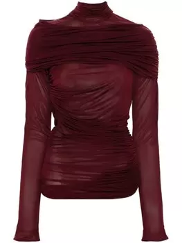 Mugler топ со сборками, красный