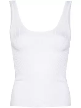 Mugler трикотажный топ без рукавов, белый