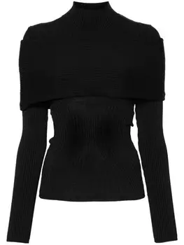 Mugler трикотажный топ, черный