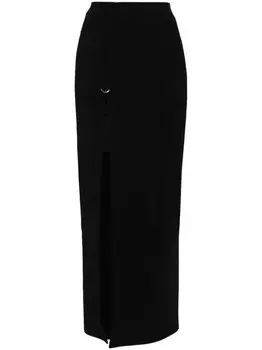 Mugler юбка макси с боковыми разрезами, черный