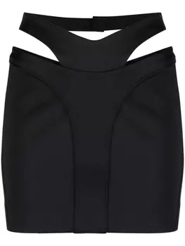 Mugler юбка мини с вырезами, черный
