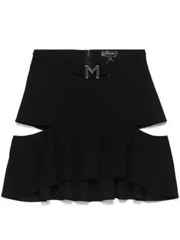 Mugler юбка мини с вырезами и декором M, черный