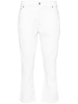 Mugler укороченные джинсы с завышенной талией, белый