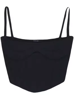 Mugler укороченный топ-корсет с вырезами, черный