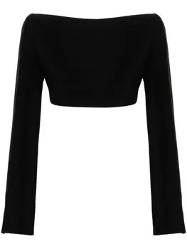 Mugler укороченный жакет с открытой спиной, черный