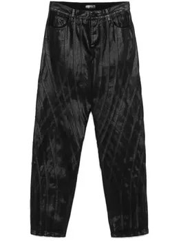 Mugler вощеные джинсы, черный