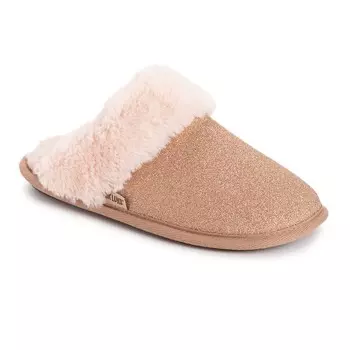 МУК ЛУКС Женские угловые тапочки с блестками Scuff MUK LUKS, цвет Rose Gold Sparkle