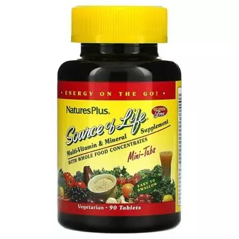 Мультивитаминная и минеральная добавка NaturesPlus Source Of Life, 90 мини-таблеток