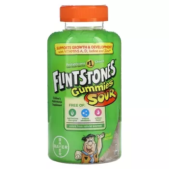 Мультивитаминные конфеты Flintstones детские, 180 жевательных конфет