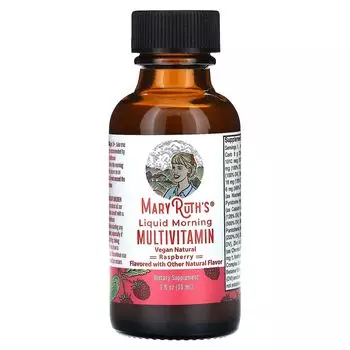 Мультивитаминный дорожный набор Liquid Morning, малина, 16 бутылочек по 1 жидкой унции (30 мл) каждая Maryruth'S
