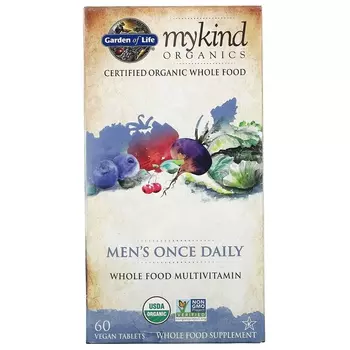 Мультивитаминный Комплекс для Мужчин Garden of Life MyKind Organics, 60 веганских таблеток