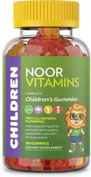 Мультивитамины для детей Noor Vitamins Halal For Immunity & Energy Non-GMO Allergen & Gluten Free, 90 пастилок