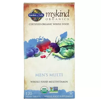 Мультивитамины для Мужчин Garden of Life MyKind Organics, 120 веганских таблеток