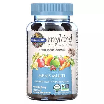 Мультивитамины для Мужчин Garden of Life MyKind Organics, ягоды, 120 жевательных таблеток