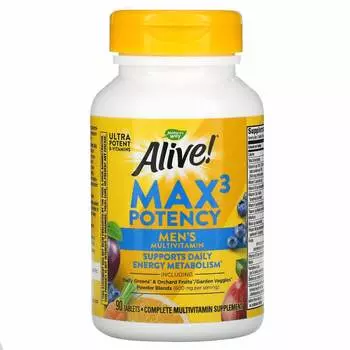 Мультивитамины для мужчин Max3 Potency 90 таблеток, Nature's Way
