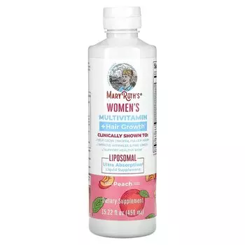 Мультивитамины для поддержки роста волос MaryRuth's персик, 450 мл