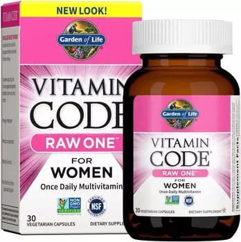 Мультивитамины для женщин Garden of Life Vitamin Code Raw One Gluten Free Vegetarian, 30 капсул