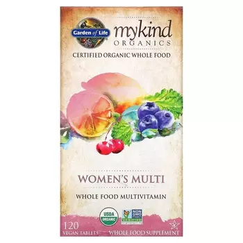 Мультивитамины для Женщин Garden of Life KIND Organics, 120 веганских таблеток