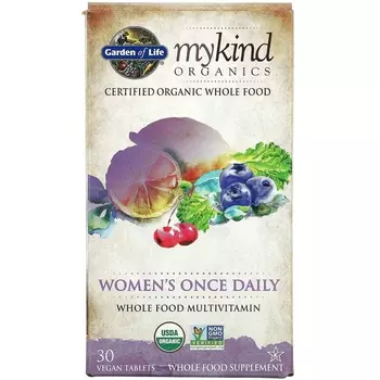 Мультивитамины для Женщин Garden of Life MyKind Organics, 30 веганских таблеток