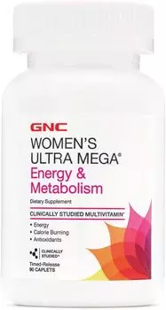 Мультивитамины для женщин GNC Ultra Mega Energy And Metabolism, 90 таблеток