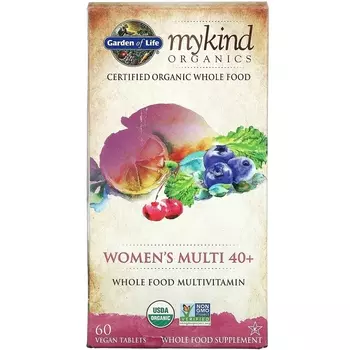Мультивитамины для Женщин Старше 40 лет Garden of Life MyKind Organics, 60 веганских таблеток