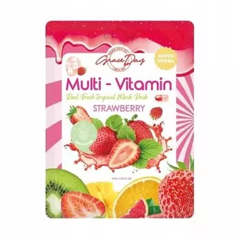 Мультивитамины Grace Day, тканевая маска, клубника, Inna marka