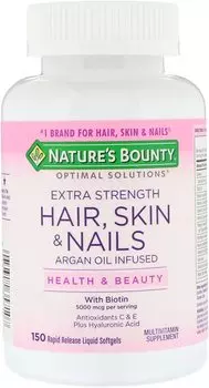Мультивитамины Nature's Bounty для волос, кожи и ногтей, 150 капсул