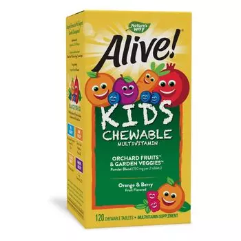 Мультивитамины Nature's Way Alive! Orange & Berry Flavored, 120 жевательных таблеток