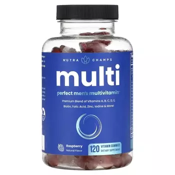 Мультивитамины NutraChamps для мужчин со вкусом малины, 120 жевательных таблеток