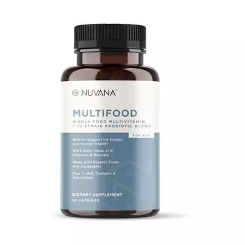 Мультивитамины Nuvana Multifood Whole Food With Probiotics, 90 капсул