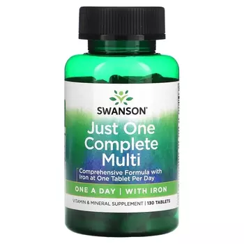 Мультивитамины Swanson Just One Complete Multi с железом