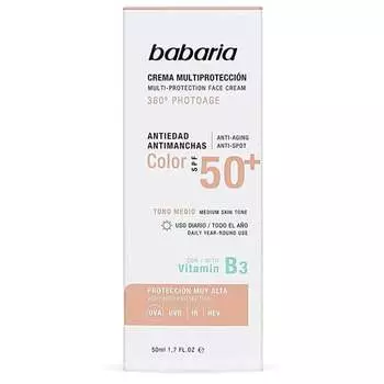 Мультизащитный крем для лица, средний SPF50 Babaria