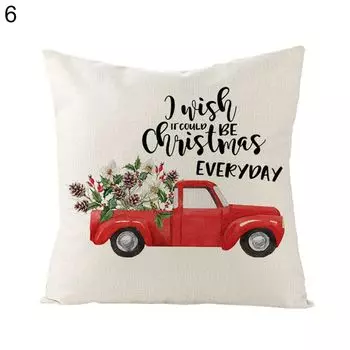 Мультяшный оленьий венок с принтом дома, наволочка, наволочка, Рождественское украшение-6 # Stuttg