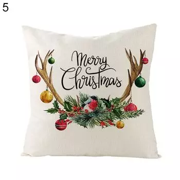 Мультяшный олень венок с принтом дома Пледы Наволочка Чехлы для подушек Рождественские украшения-5 # Stuttg